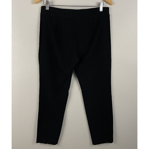 Eileen Fisher M Black System Washable Stretch Crepe Slim Ankle Pull On Pant - Picture 3 of 4